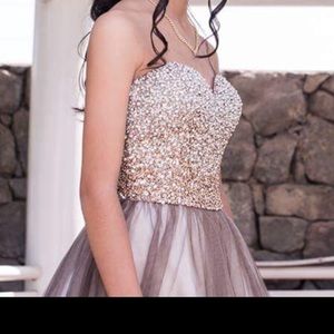 gold and nude prom dress✨